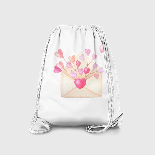 Рюкзак «Конверт с розовыми сердечками»