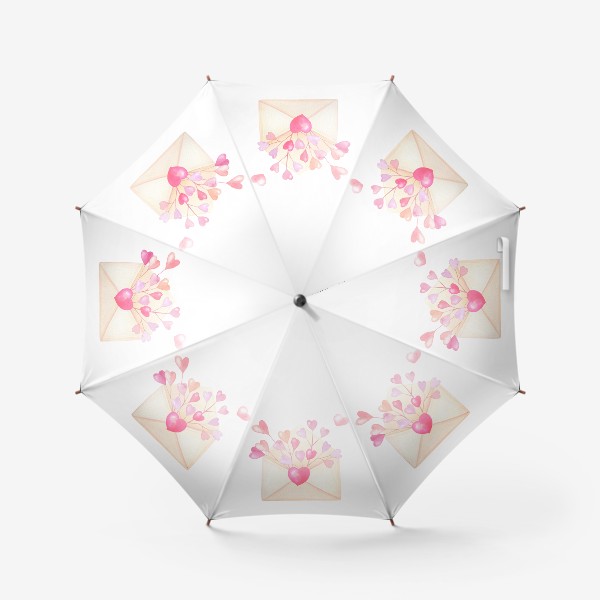 Зонт «Конверт с розовыми сердечками»