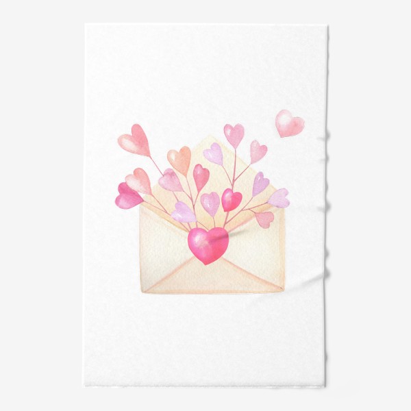 Полотенце «Конверт с розовыми сердечками»