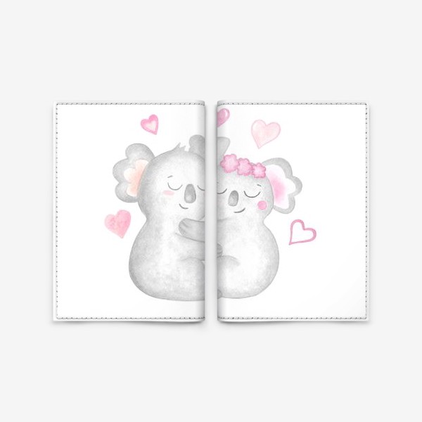 Обложка для паспорта «Сладкая парочка. Милые животные. День Влюбленных»