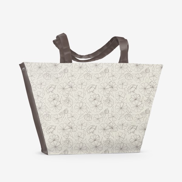 Пляжная сумка «Flowers_beige»