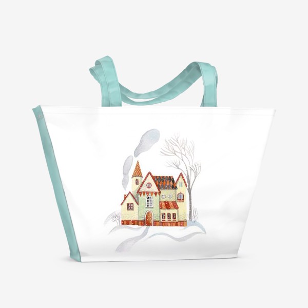 Пляжная сумка «Зимний домик»