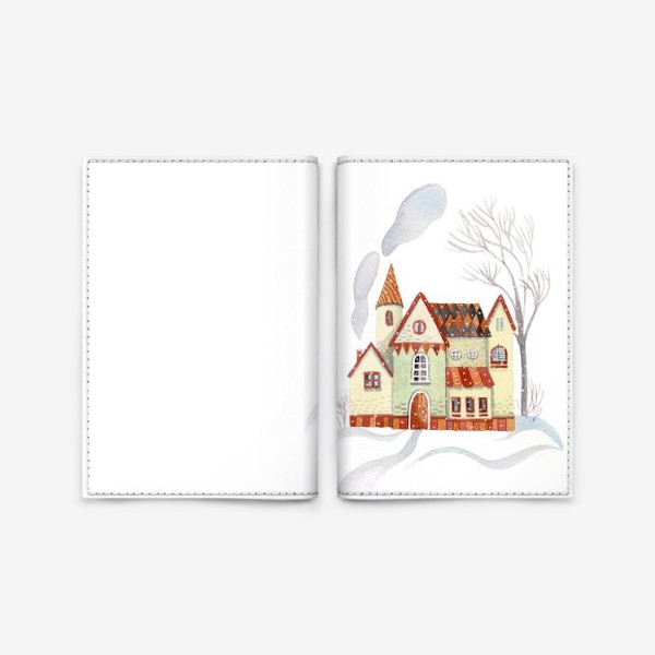 Обложка для паспорта «Зимний домик»