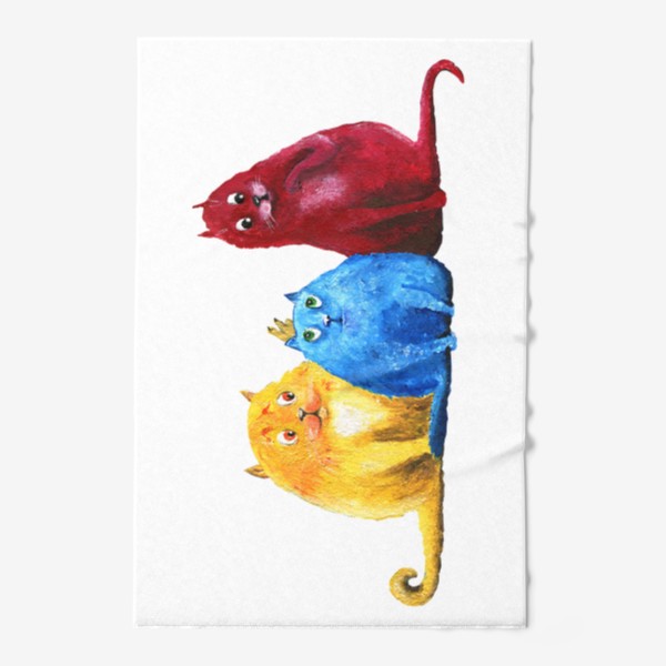 Полотенце «Цветное трио котов»