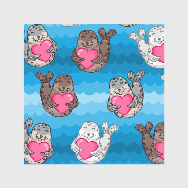 Шторы «Влюблённые тюлени»