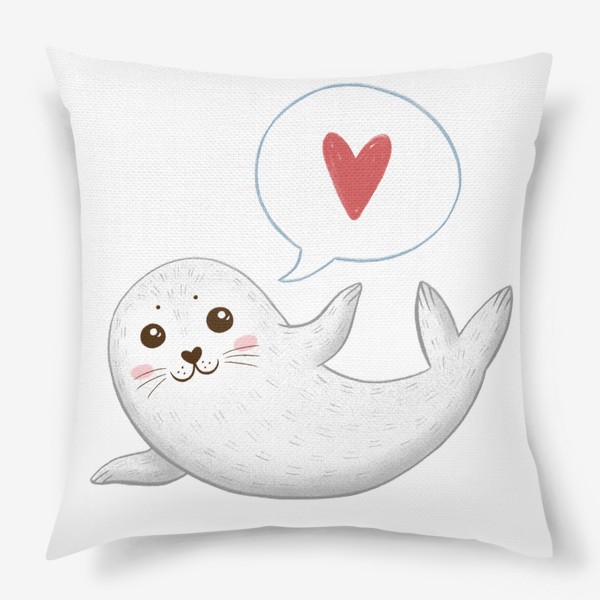 Подушка «Милый тюлень с сердечком»