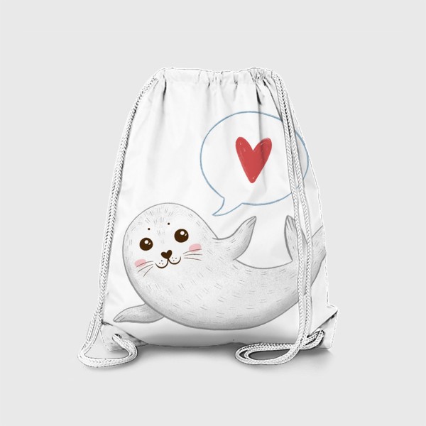 Рюкзак «Милый тюлень с сердечком»
