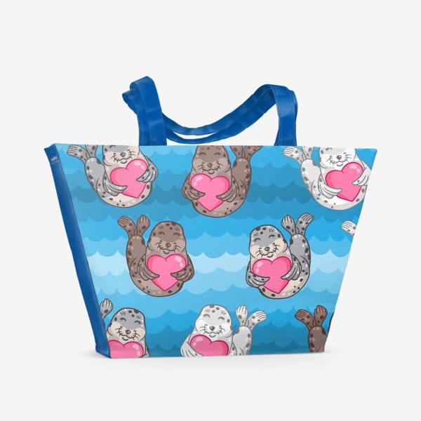Пляжная сумка «Влюблённые тюлени»