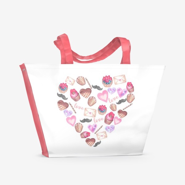 Пляжная сумка «Сердце. День Влюбленных»