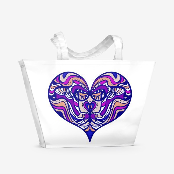 Пляжная сумка «Неоновое сердце »