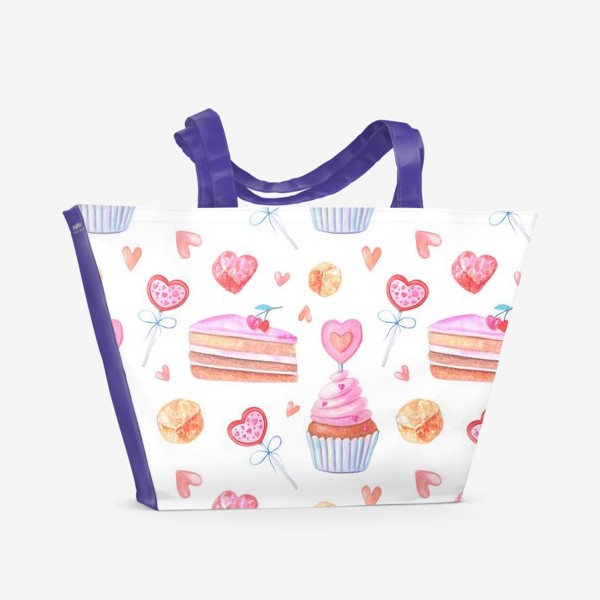 Пляжная сумка «День Святого Валентина.Сладости»