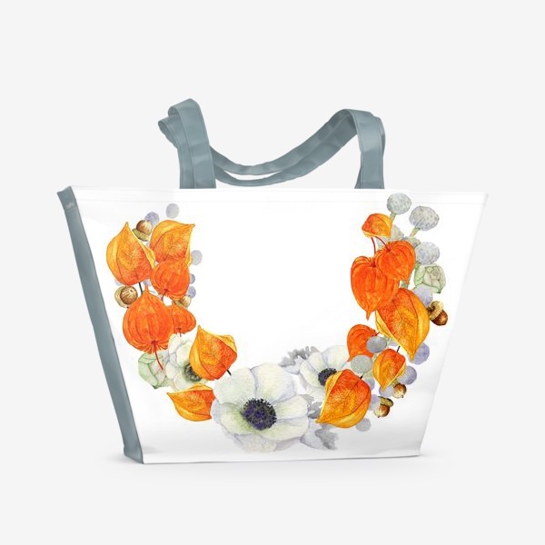 Пляжная сумка «Осень,физалис,анемоны »