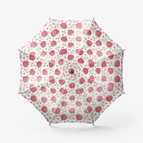 Зонт «Орнамент с сердцами и лилиями»