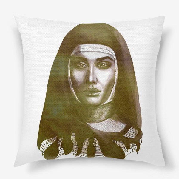 Подушка «Молодая монахиня. Ретро»