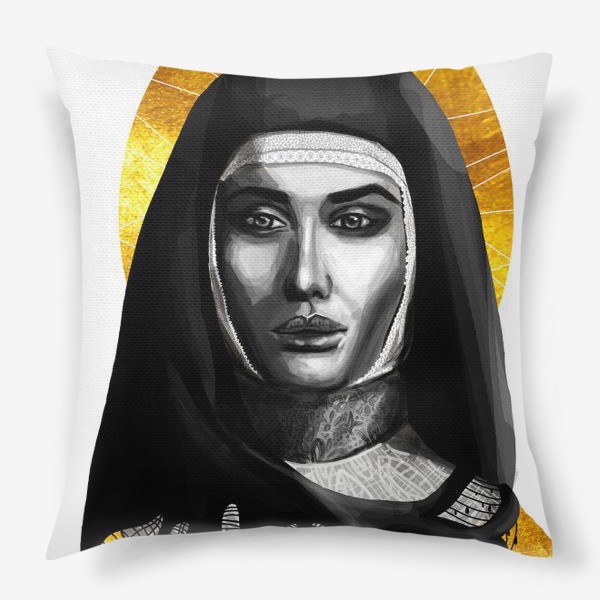 Подушка «Молодая монахиня. Золото»