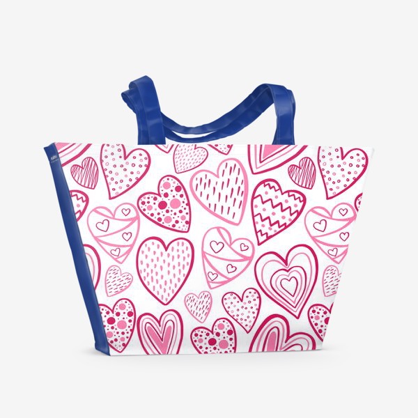 Пляжная сумка «Стилизованные сердечки»