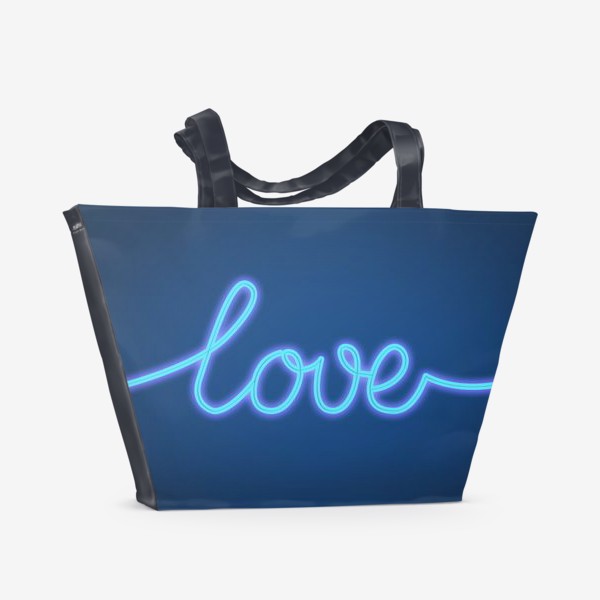 Пляжная сумка «Неоновая любовь, LOVE»