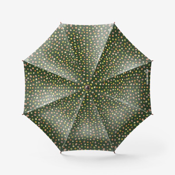 Зонт «Акварельный разноцветный горох на зеленом фоне»