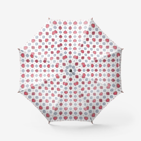 Зонт &laquo;Акварельный паттерн с винтажными украшениями в форме сердца&raquo;
