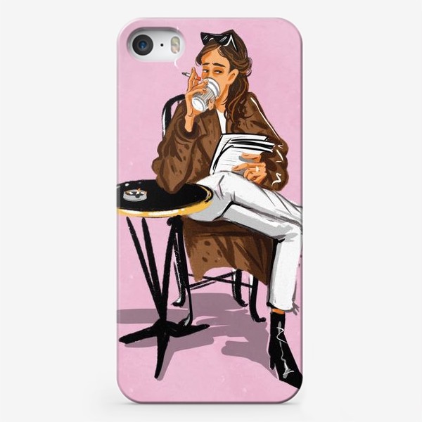 Чехол iPhone «Стильная девушка сконфигурировать сигаретой»