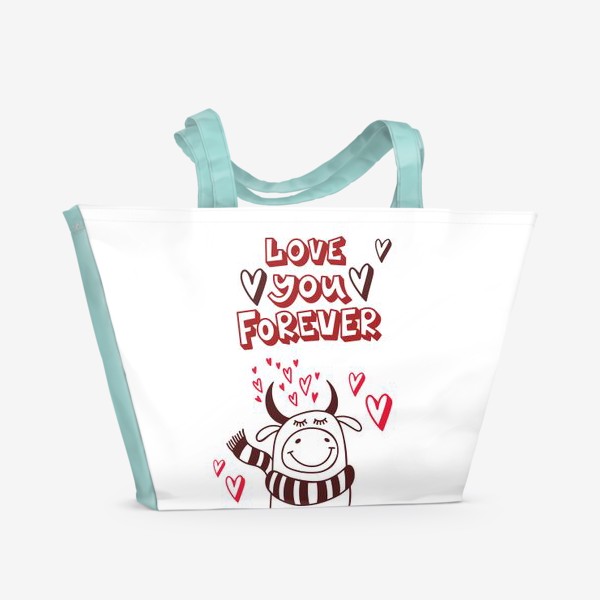 Пляжная сумка «Влюблённый бык»
