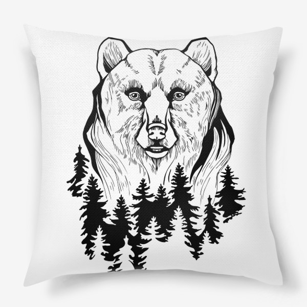 Подушка «Медведь и лес»