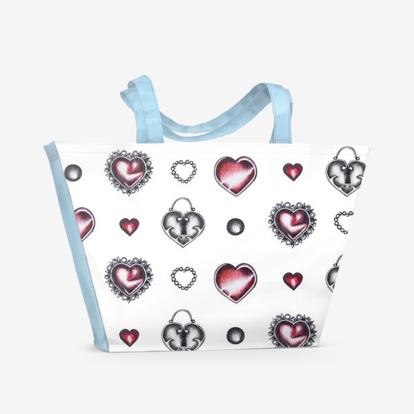 Пляжная сумка «Сердечки. День Святого валентина»