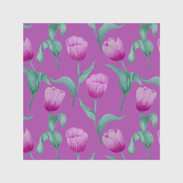 Шторы «Тюльпаны на розовом фоне»