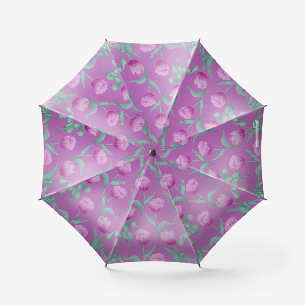 Зонт «Тюльпаны на розовом фоне»