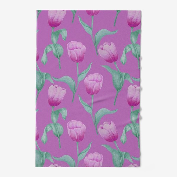 Полотенце «Тюльпаны на розовом фоне»