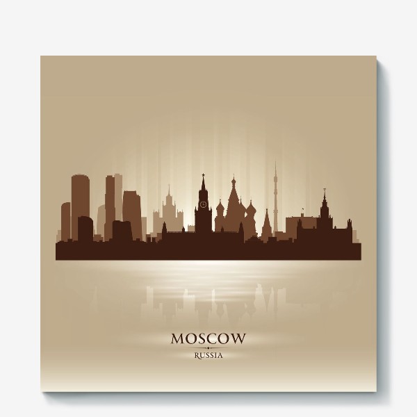 Холст &laquo;Москва бронзовый силуэт города&raquo;
