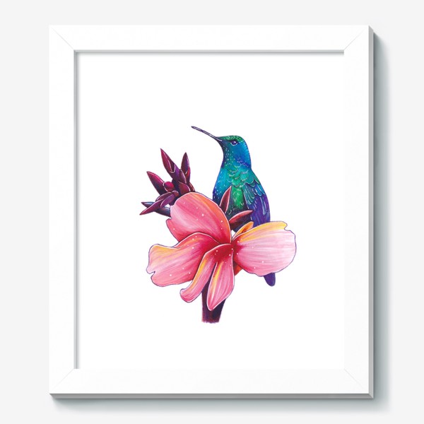 Картина «Колибри на цветке»