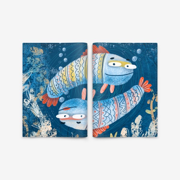 Обложка для паспорта «Рыбы близнецы»