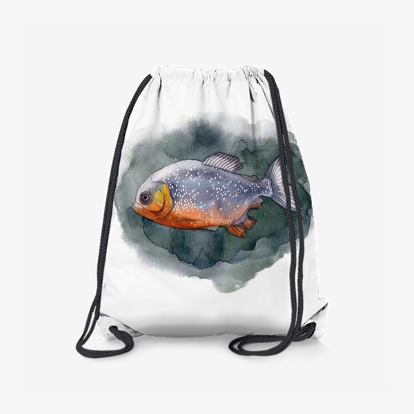 Рюкзак «Пиранья. Рыбы. Акварель»