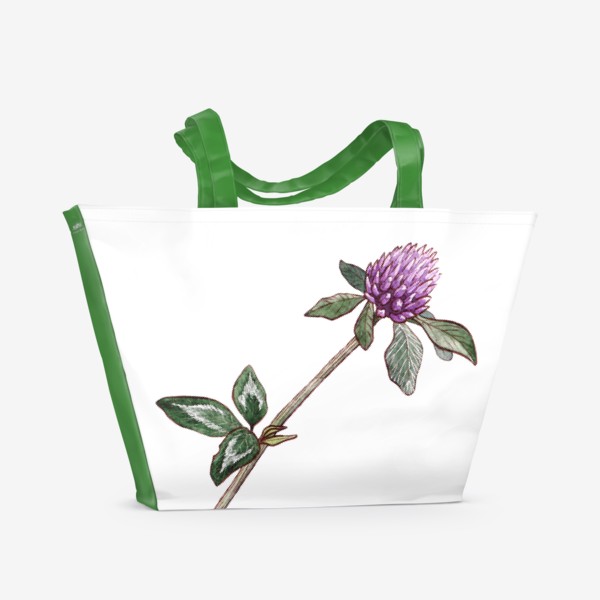 Пляжная сумка &laquo;Ботаника. Цветок клевера&raquo;