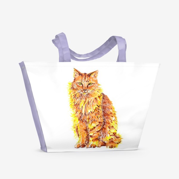 Пляжная сумка «Пушистый рыжий кот»