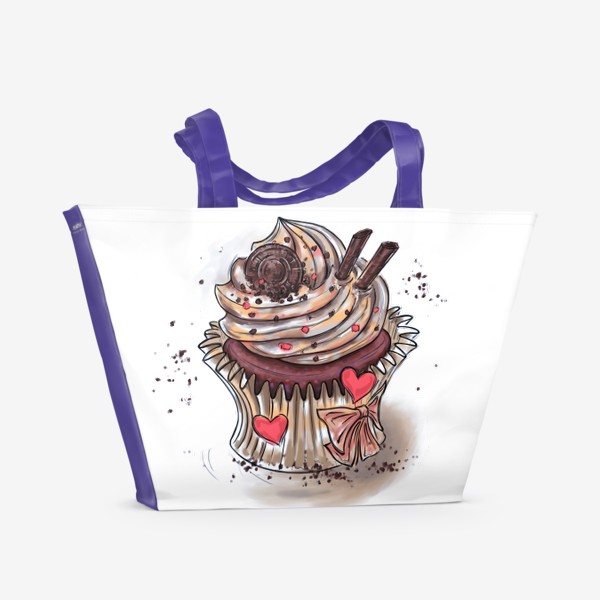 Пляжная сумка «Кекс с сердечком»