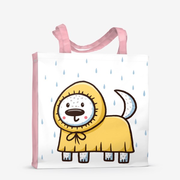 Сумка-шоппер «Милый щенок в дождевике»