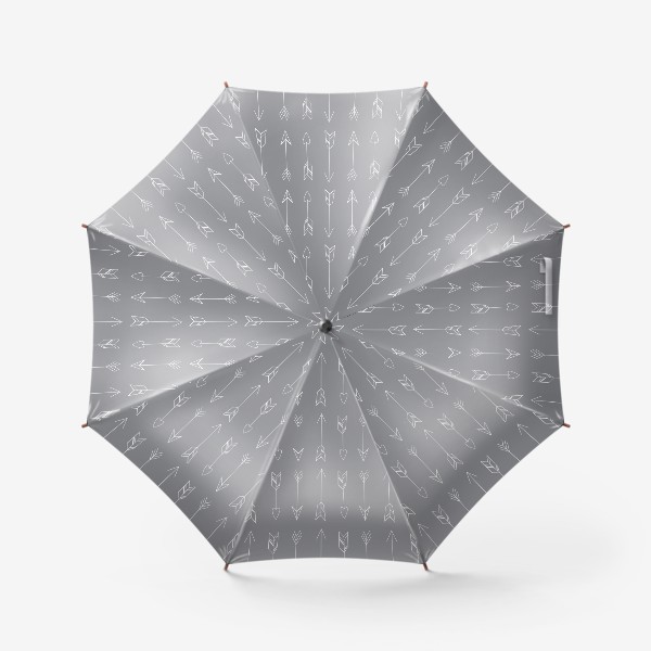 Зонт «Милый скандинавском стиле паттерн ко дню святого Валентина на сером»