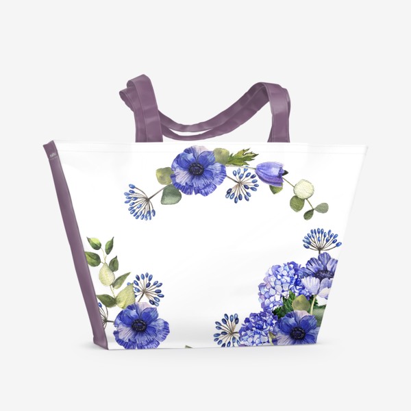 Пляжная сумка &laquo;Венок с синими цветами&raquo;