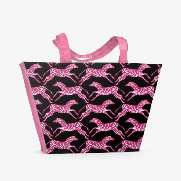 Пляжная сумка «Малиновые зебры»