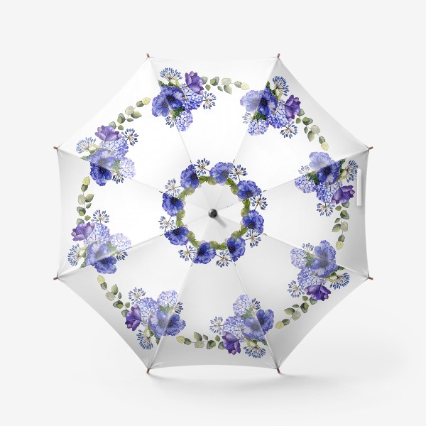 Зонт «Венок с синими цветами»