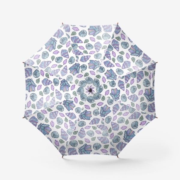 Зонт &laquo;Узор из сине-фиолетовых ракушек&raquo;