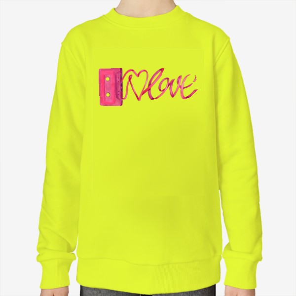 Свитшот «Розовая винтажная касета с надписью love и сердцем»