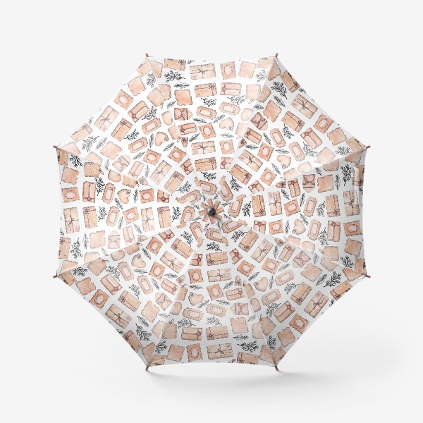Зонт «Винтажный паттерн с письмами и бирками»