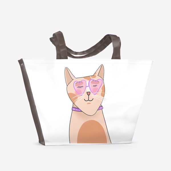Пляжная сумка «Влюблённая кошка»