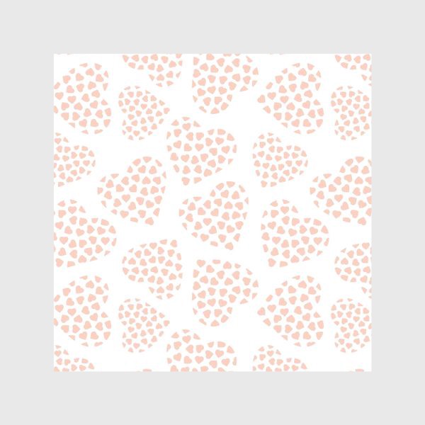 Шторы «Delicate hearts of peach color for lovers. Seamless pattern.»