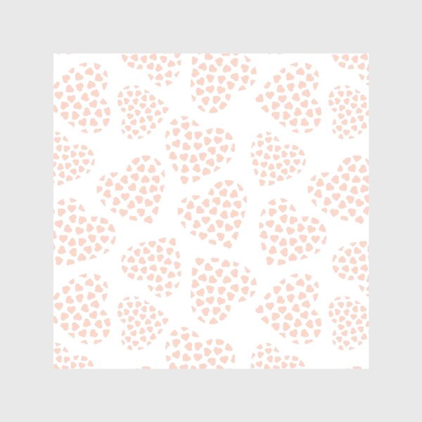 Скатерть «Delicate hearts of peach color for lovers. Seamless pattern.»