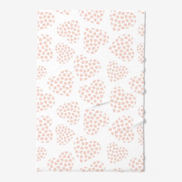 Полотенце &laquo;Delicate hearts of peach color for lovers. Seamless pattern.&raquo;