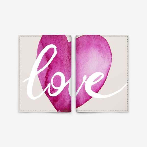 Обложка для паспорта «Сердце. Любовь»
